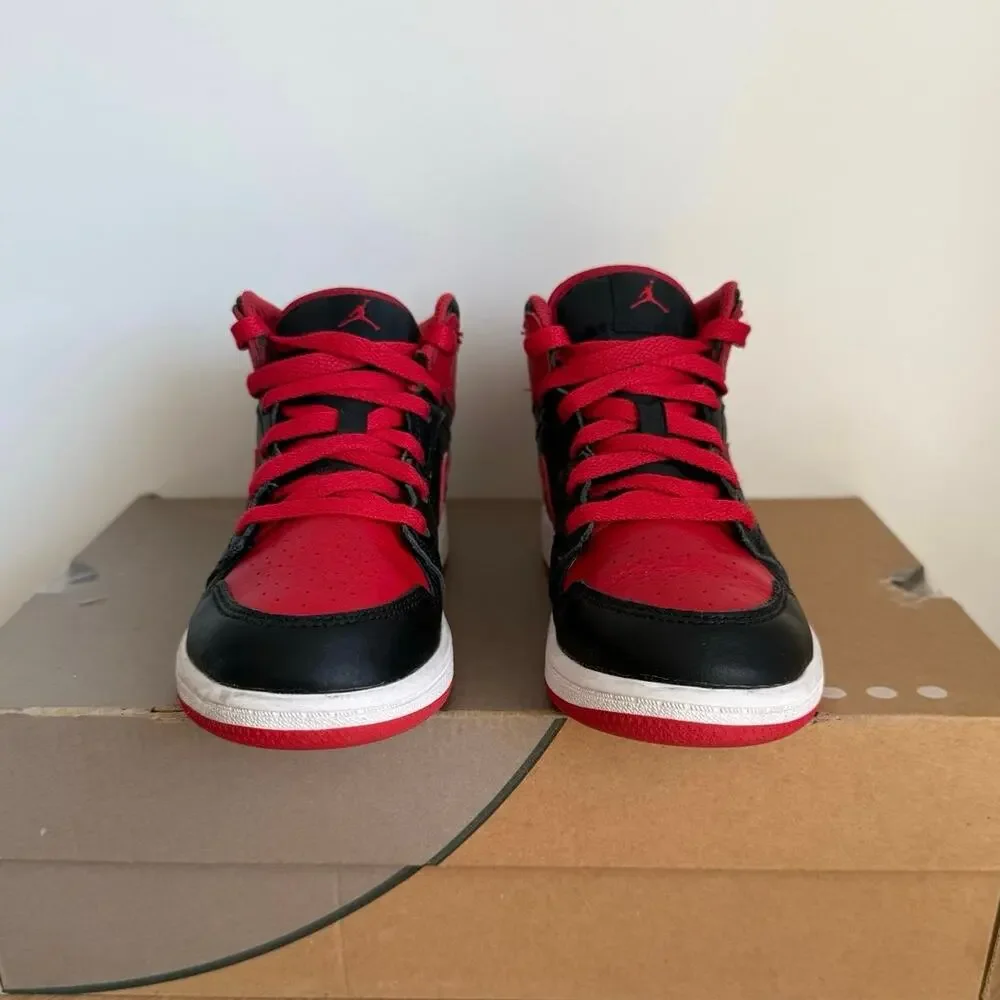 Nike Air Jordan 1 Mid ‘Alternate Bred’ Kids Sneakers- SZ 1 Y